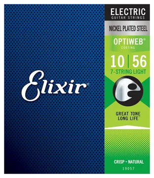 Elixir 19057 Optiweb Electric Light 010-056 Nickelwound Saiten für 7-Saitige E-Gitarre