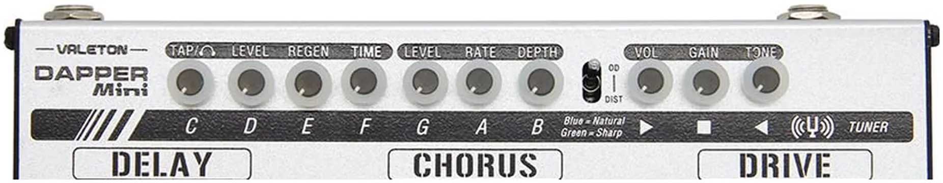 Valeton MES-1 Gitaar Effecten Strip met Tuner + Overdrive + Chorus + Delay