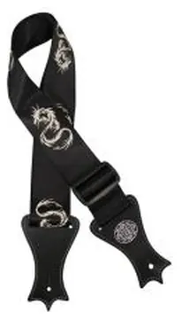Gaucho Icon Series Black Guitar Strap with Dragon Print - GST-142