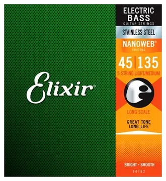 Elixir 45/135 5 Cordas Light/Medium Stainless Steel 14782 Long Scale
