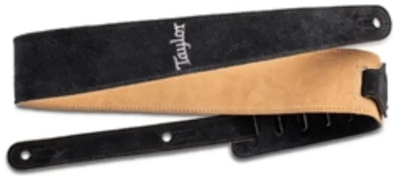 Taylor | Guitar Strap | Embroidered Suede | Black 2.5"