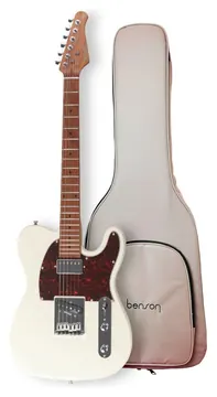 Benson Telecaster Hardy Series HS 905 Olympic White Escudo Tortoise Com Bag