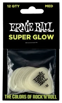Ernie Ball 9225 Super Glow Pack 0,72mm Plektren Medium (12 Stück)