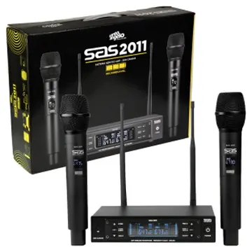 Santo Angelo Microfone Sem Fio SAS 2011 2 Bastões 100 Canais