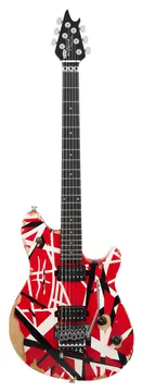 EVH Limited Edition Wolfgang Special Striped Series Electric Guitar in Red Black and White Aged