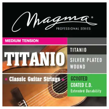 Magma Encordoamento Magma GC110TED Revestido Violao Nylon Tensao Media, Titanio