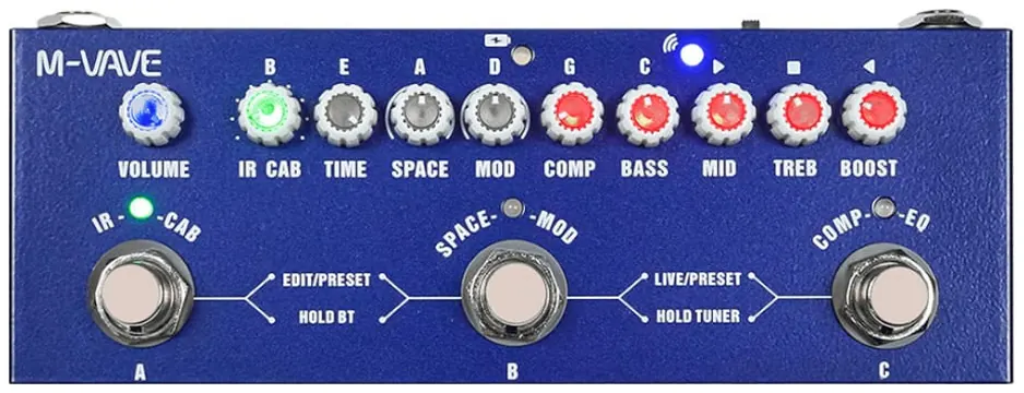 M Vave Pedaleira Multiefeitos M-Vave Cube Baby Bass Para Baixo