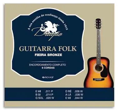 Jogo de Cordas Dragão 045 para Guitarra Folk 6 Cordas 1200