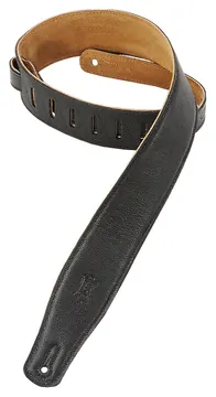LevyS M-26 GFBLK Garment Serie Leder-Gitarrengurt (63,5mm), schwarz