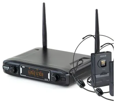 Vokal Microfone Sem Fio Vokal Digital Vs148dh Uhf Duplo de Cabeça (3316)