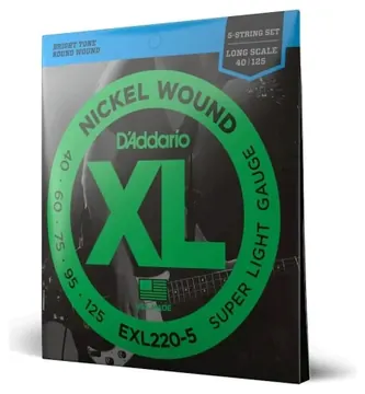 D'addario Encordoamento D'addario Baixo EXL220-5 0.40
