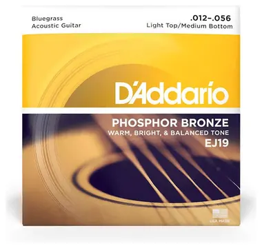 D'addario EJ19 Phosphor Bronze Acoustic Guitar Strings 12-56 Bluegrass