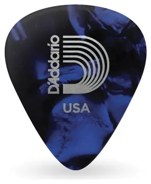 D'Addario Blue Pearl Celluloid Guitar Picks, 10 pack, Light