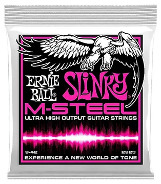 Ernie Ball 2923 M-Steel Super Slinky Muta corde per chitarra elettrica .009 .042