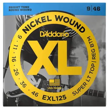 D'addario EXL125 Nickel (.09-.46) Super Light Top/Regular Bottom