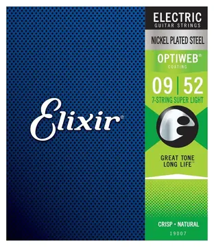 Elixir Optiweb Coating 19007 7-STRINGS Super Light Corde Per Chitarra Elettrica Nickel 09-52