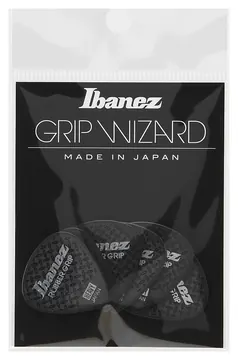 Ibanez Flat Pick Rubber Grip schwarz 6 Stück - PPA16HRG-BK