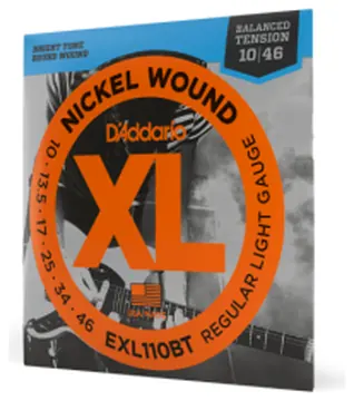 D'addario EXL110BT Nickel Wound, Balanced Tension Regular Light, 10-46 - jeu de 6 cordes
