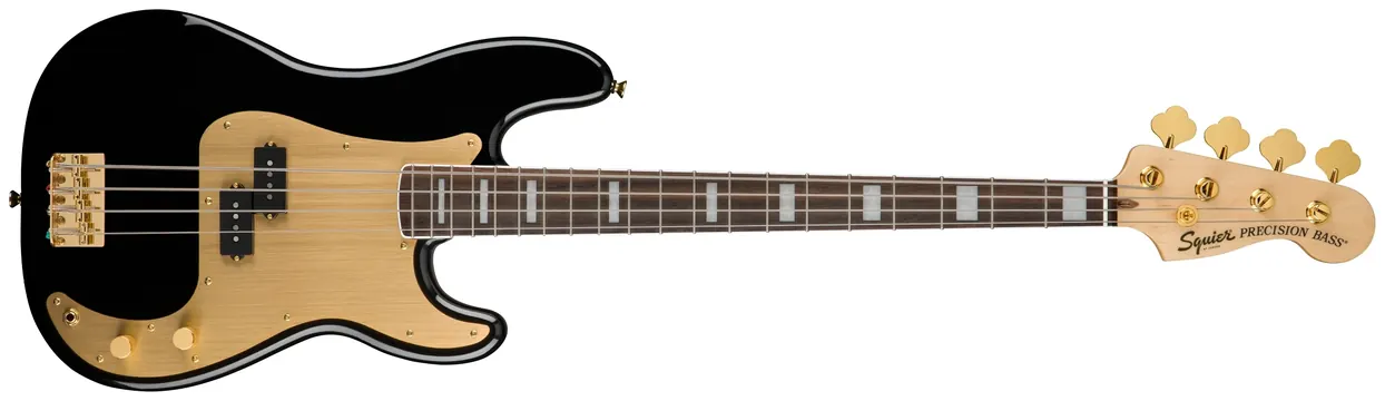 Squier 40th Anniversary Precision Bass Gold Edition Black