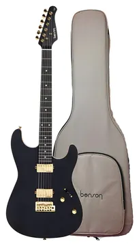 Benson Superstrato Hardy Series Modern BKS Black Satin Gold Com Bag