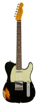 Fender 1960 Telecaster Custom Heavy Relic Aged Black over Chocolate 3-Color Sunburst