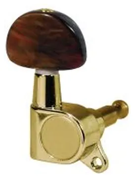 Boston Deluxe Machine Heads For Guitar, 74-GLR Gold with Brown Pearl