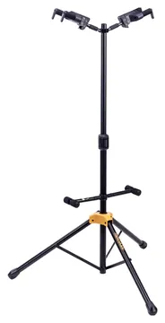 Hercules GS422B+ Gitarrenständer für 2 Gitarren, Stativ mit Sicherheitssystem