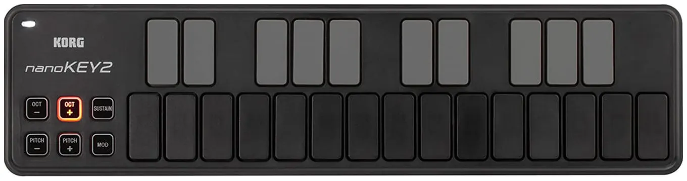 Korg nanoKEY2-BK Tastiera USB-MIDI a 25 tasti, serie micro, ergonomica, Nero