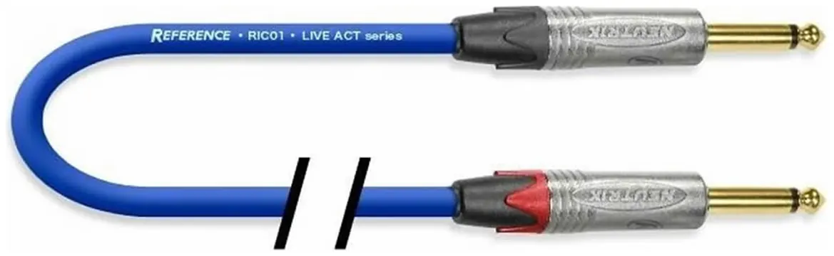 Reference RIC01-BL-JJ-4,5-N Cavo professionale per chitarra jack mono 6,3 - Jack mono 6,3 Neutrik 4,5 metri