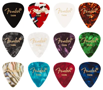 Fender 351 Shape Celluloid Medley Thin, Set van 12