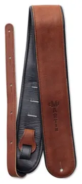 Martin A0028 Deluxe Leather Gitaarband - Bruin