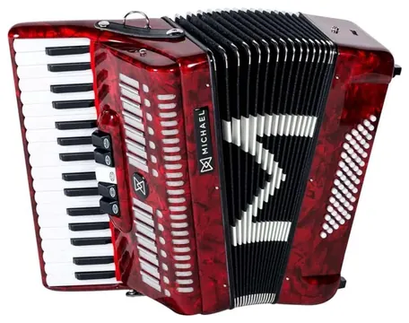 Michael Acordeon 60 Baixos Michael ACM6005N PRD Vermelho Perolado