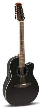 Ovation Elektro-Akoestische Gitaar Standard Balladeer Deep Contour Cutaway 12-String Black