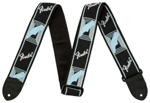 Fender Monogrammed Strap Black Light Grey Blue