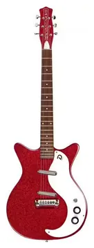 Danelectro 59M Nos+ Red Metalflake Guitare Electrique Rouge