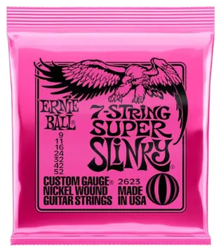 Ernie Ball 2623 7-string Super Slinky nickel wound Slinky 009-052