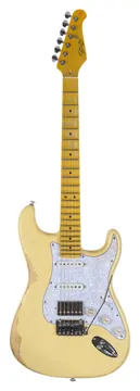 Seizi Vintage Budokan HSS Ozielzinho Rising Sun - Relic Cream