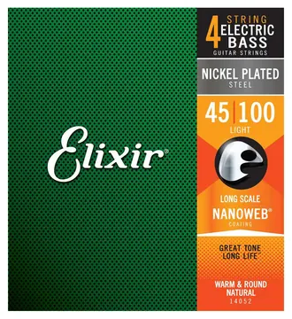 Elixir Nanoweb Nickel Plated Steel Bass String Set Gauge 045-100