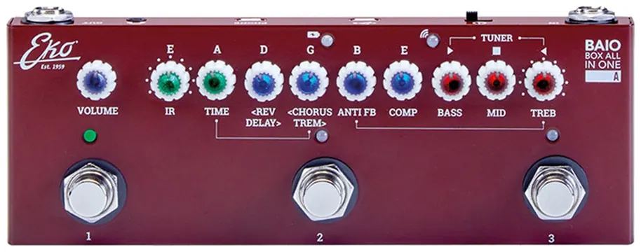 Eko BAIO A Pedale Multi effetto x Chitarra Acustica Classica Basso con IR integ.