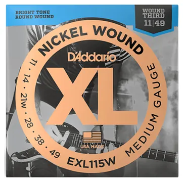 D'Addario EXL115W Medium Wound 3rd Electric Guitar Strings