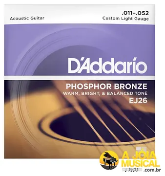DAddario Encordoamento DAddario EJ26 011 Phosphor Bronze para Violão Aço