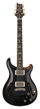 PRS Hollowbody II Piezo Black Rainbow Holoflake Top Back & Binding (Natural Sides)