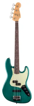 Fender custom shop Limited Edition Jazz Bass Special Journeyman Relic touche palissandre Teal Green Transparent