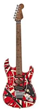 EVH Striped Frankie red white black