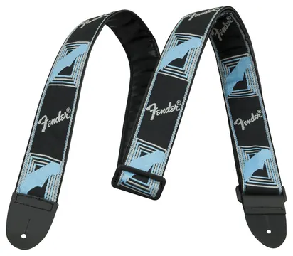 Fender Monogrammed Guitar Strap | Black/Light Grey/Blue