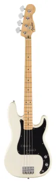 Fender Standard Precision Bass touche erable plaque noire Olympic White
