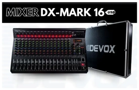 Devox Mesa de Som Devox Dx Mark 16 Usb/bt e Efeitos 16 Canais Com Case (6342)
