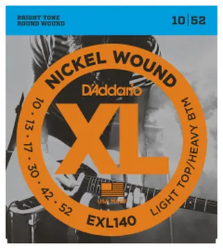 D'addario EXL140 Light Top Heavy 10-52 - jeu de 6 cordes