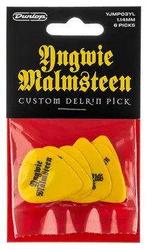 Jim Dunlop YJMP03YL Yngwie Malmsteen Custom Delrin Plektren, Players Pack (12 Stück), gelb, 1,14mm