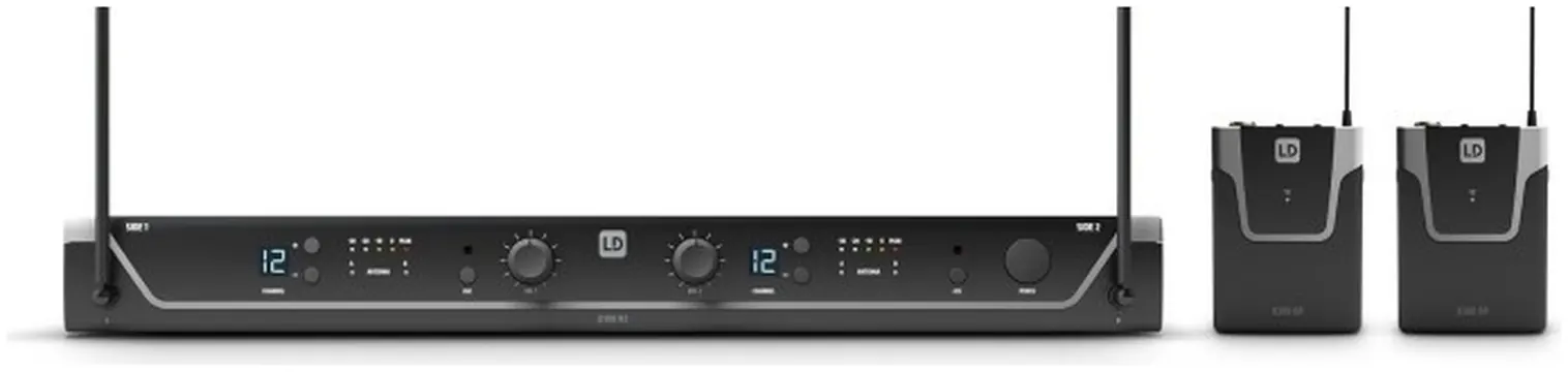 LD Systems U306 BPH 2 - Dual - Funkmikrofon System mit 2 x Bodypack und 2 x Headset - 655 - 679 MHz